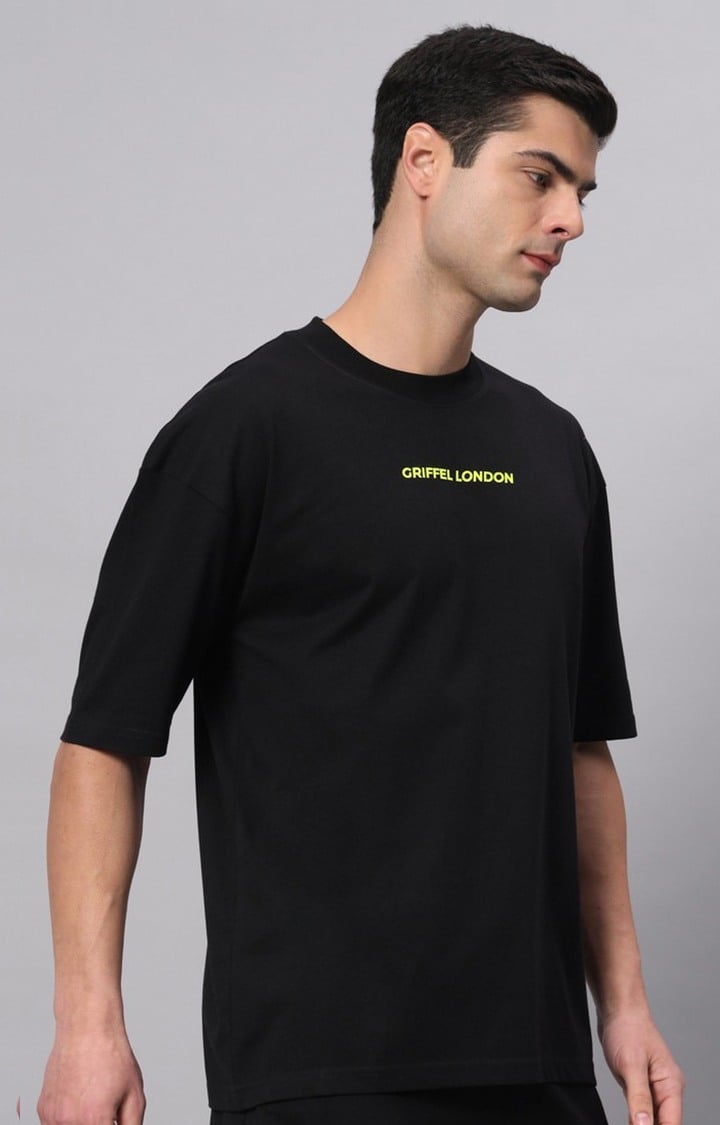 Men's Black Printed Activewear T-Shirts