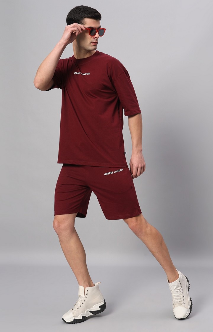 Men's Red Printed Activewear T-Shirts