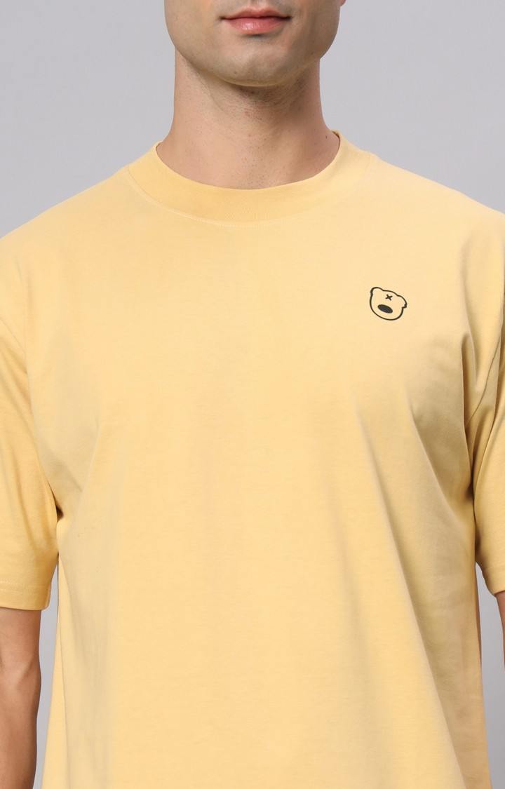 Men's Yellow Printed Activewear T-Shirts