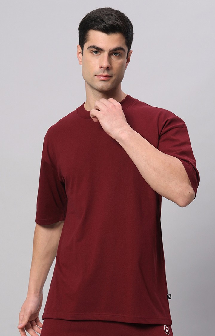 GRIFFEL | Men's Red Printed Activewear T-Shirts