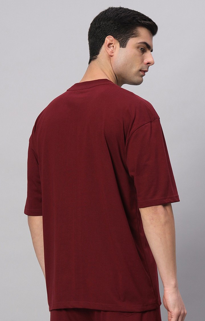 Men's Red Printed Activewear T-Shirts