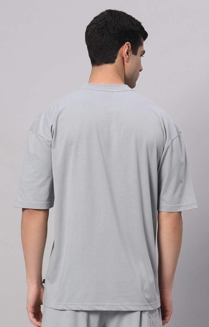 Men's Grey Printed Activewear T-Shirts