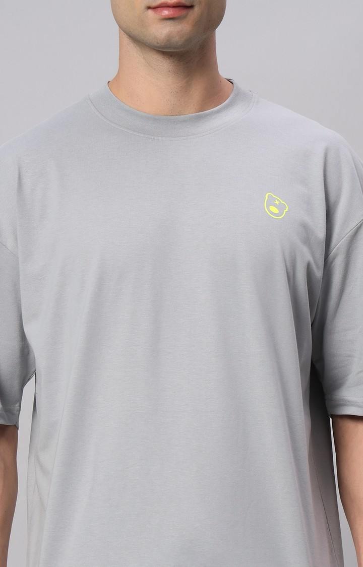 Men's Grey Printed Activewear T-Shirts