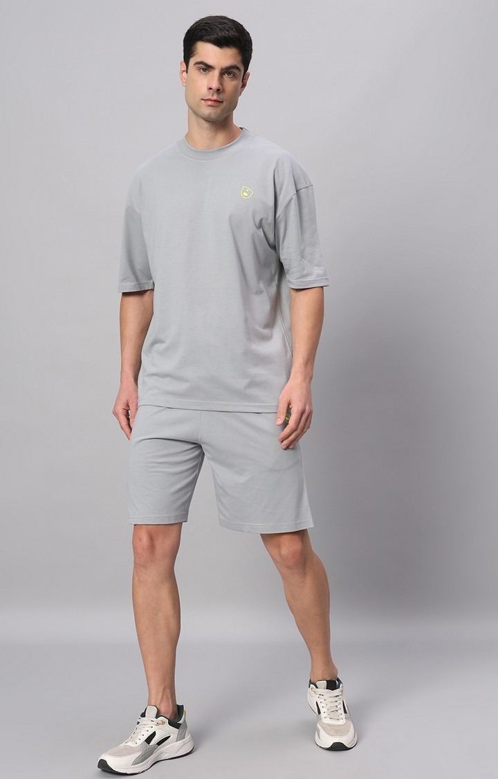 Men's Grey Printed Activewear T-Shirts