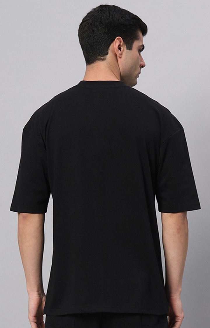 Men's Black Printed Activewear T-Shirts