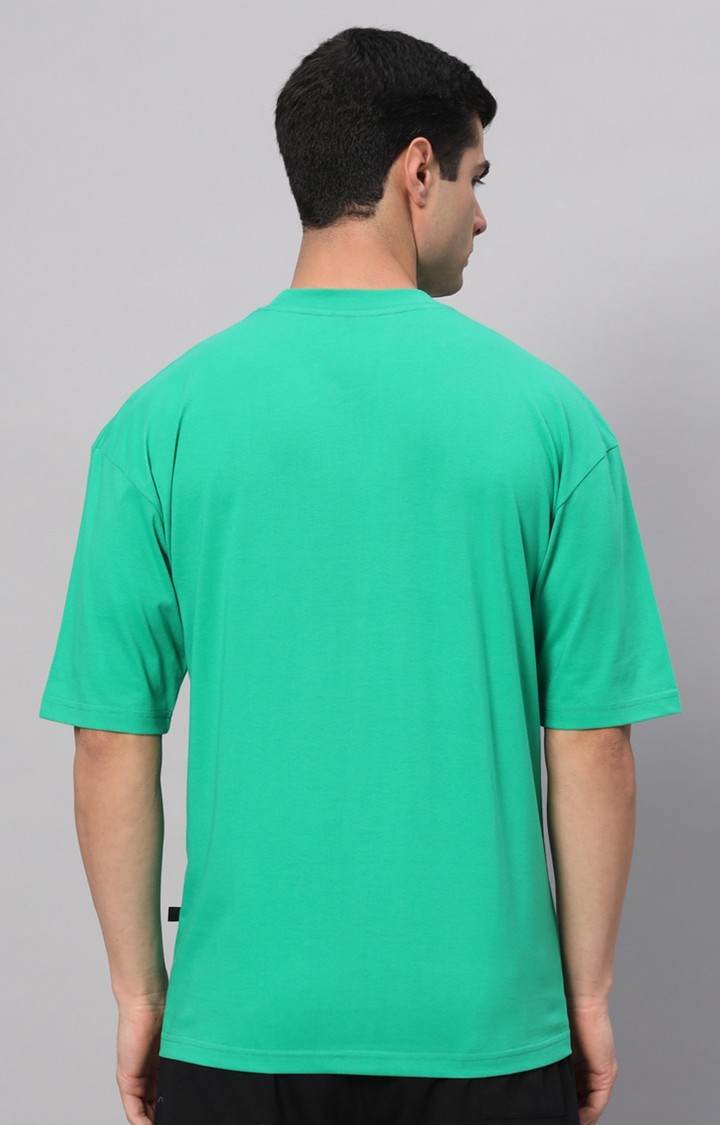 Men's Green Printed Boxy T-Shirt