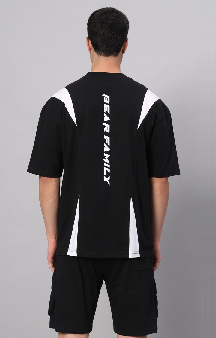 GRIFFEL | Men's Black Printed Boxy T-Shirt