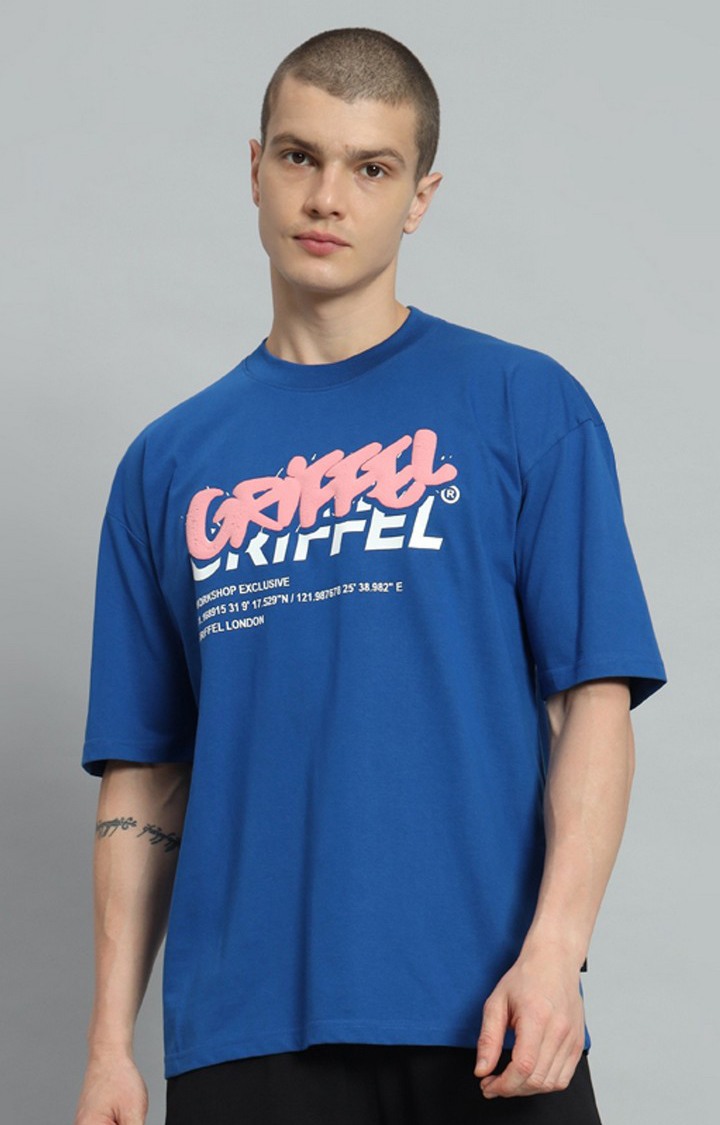 Men's Royal Printed Oversized T-Shirts