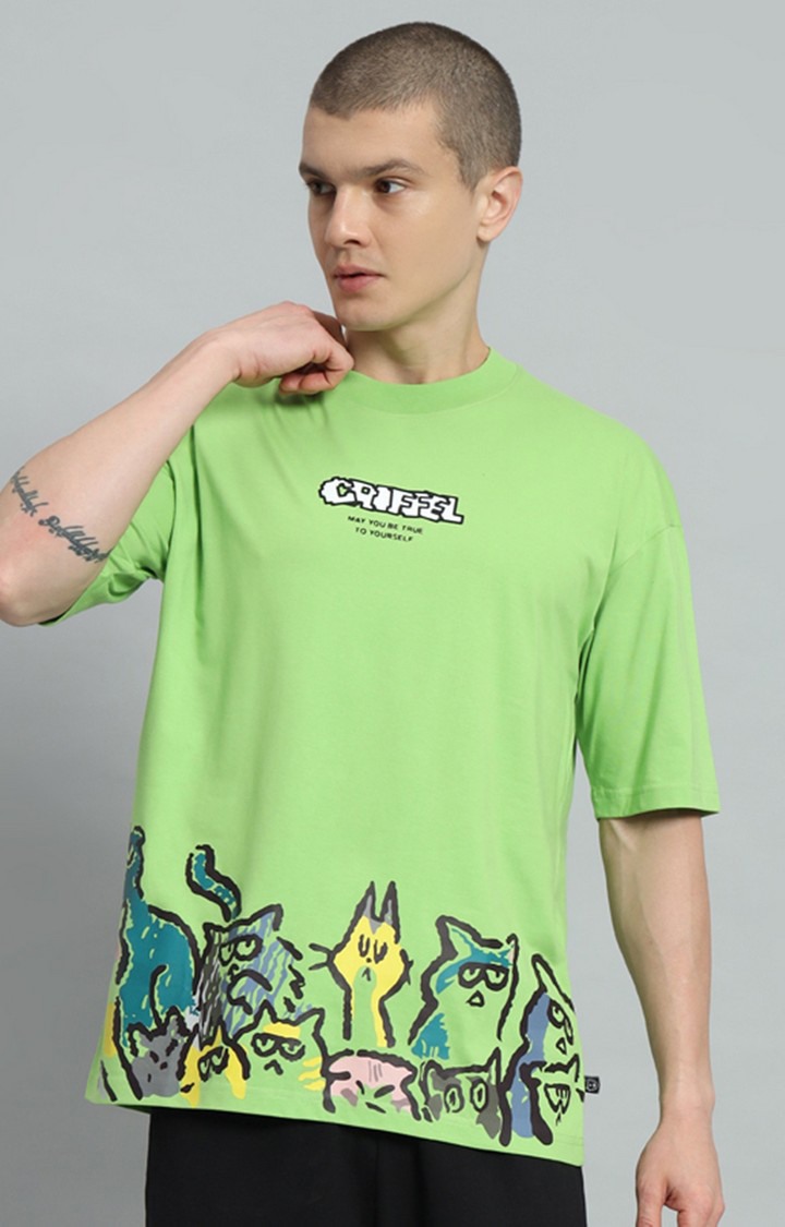 Men's Parrot Printed Oversized T-Shirts
