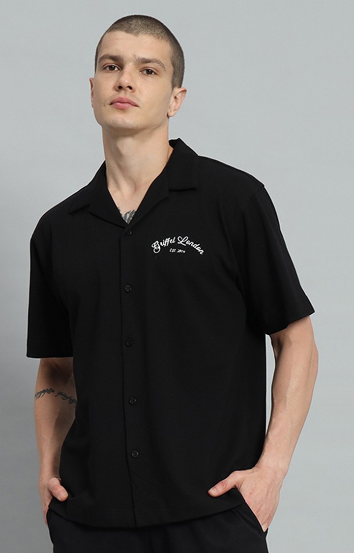 Men's BLACK Printed Oversized T-Shirts
