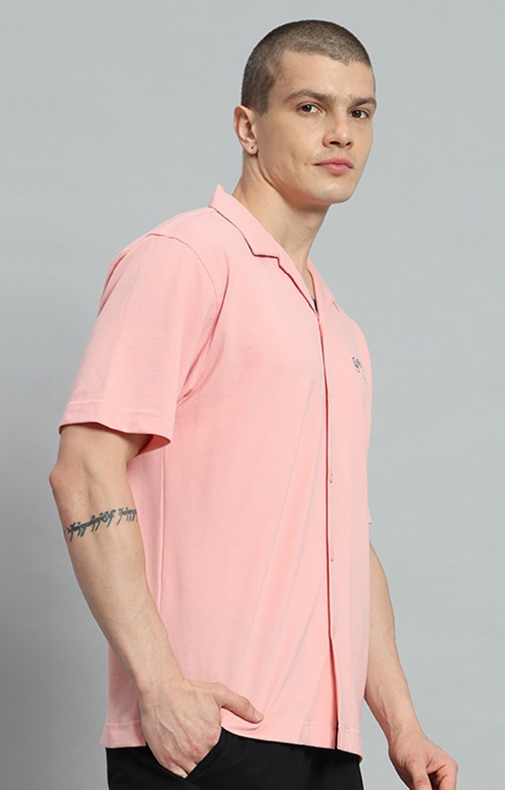 Men's Peach Printed Oversized T-Shirts