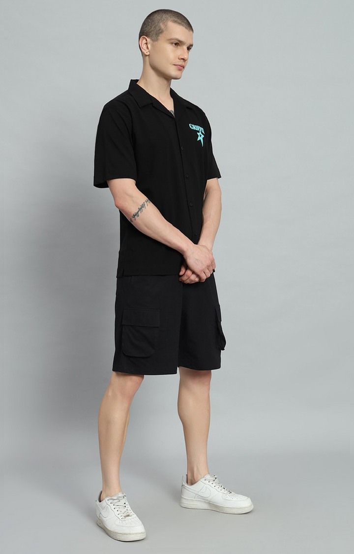 Men's BLACK Printed Oversized T-Shirts