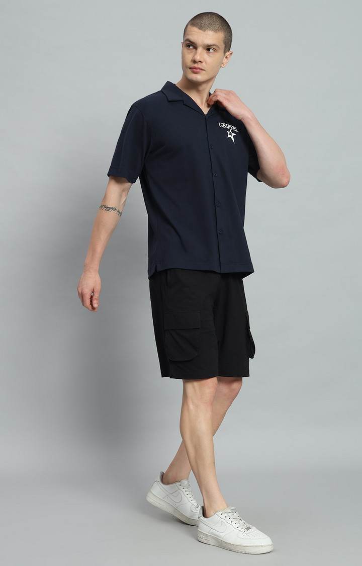 Men's NAVY Printed Oversized T-Shirts