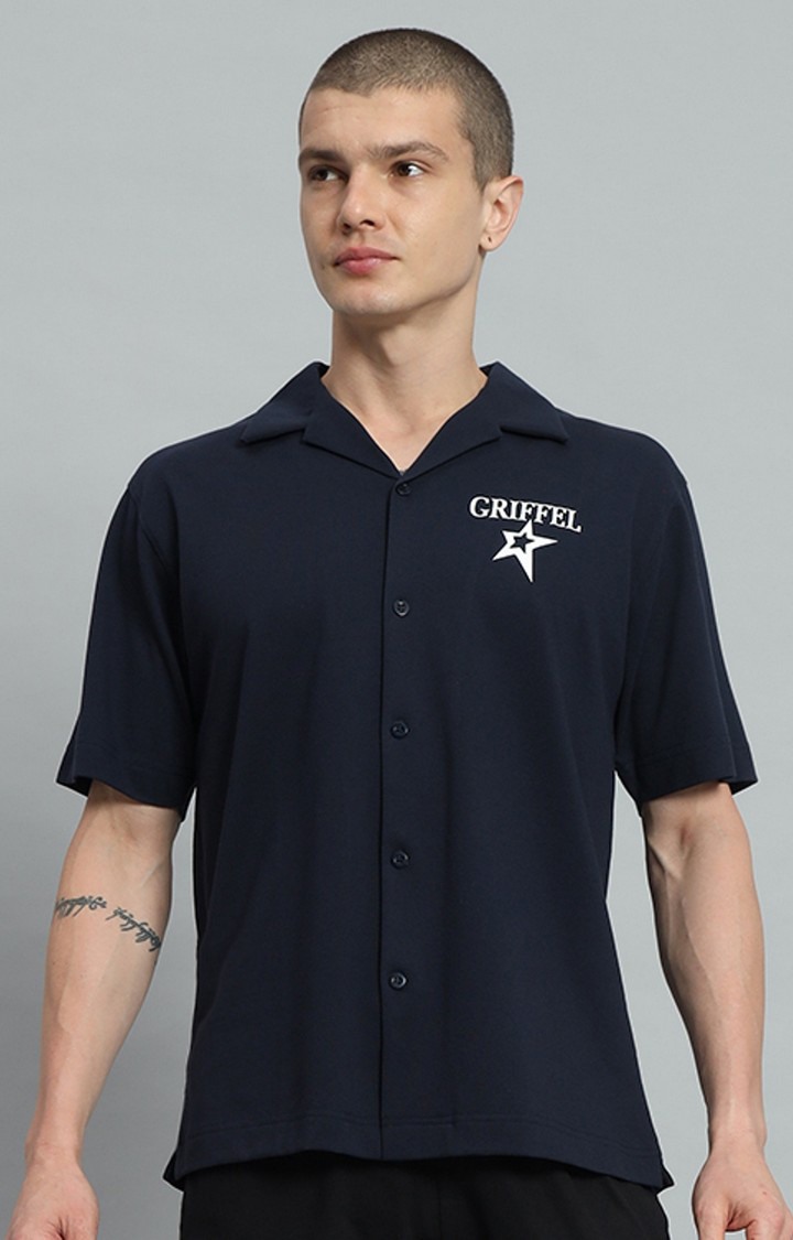Men's NAVY Printed Oversized T-Shirts