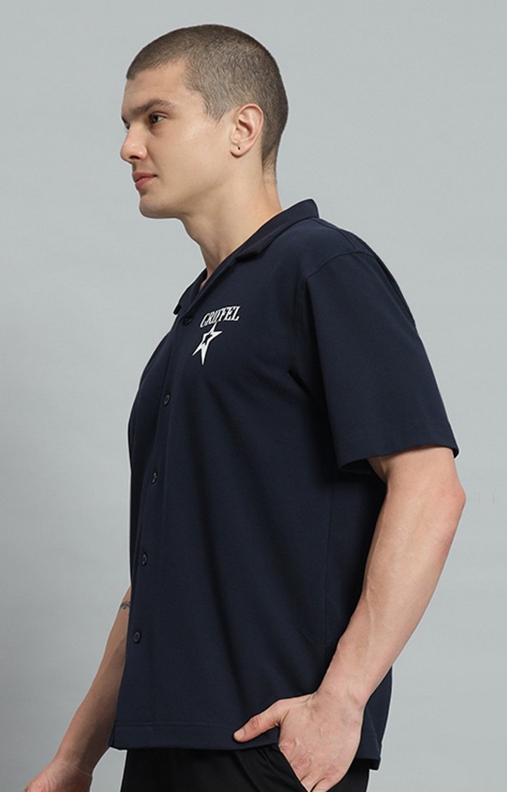 Men's NAVY Printed Oversized T-Shirts