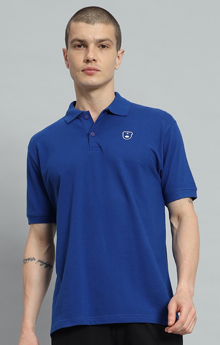 GRIFFEL | Men's Teddy Logo Cotton Polo Royal T-shirt