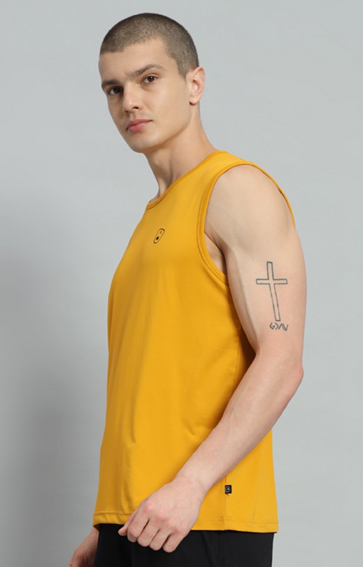 Men's Mustard Printed Oversized T-Shirts