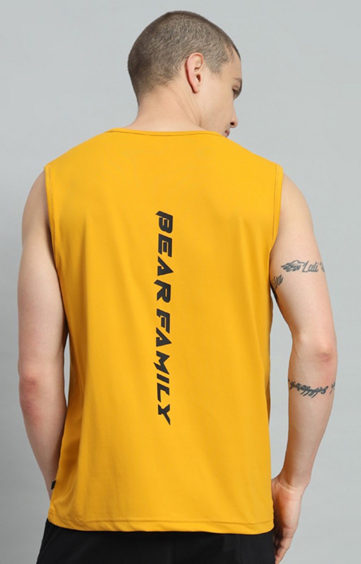 Men's Mustard Printed Oversized T-Shirts