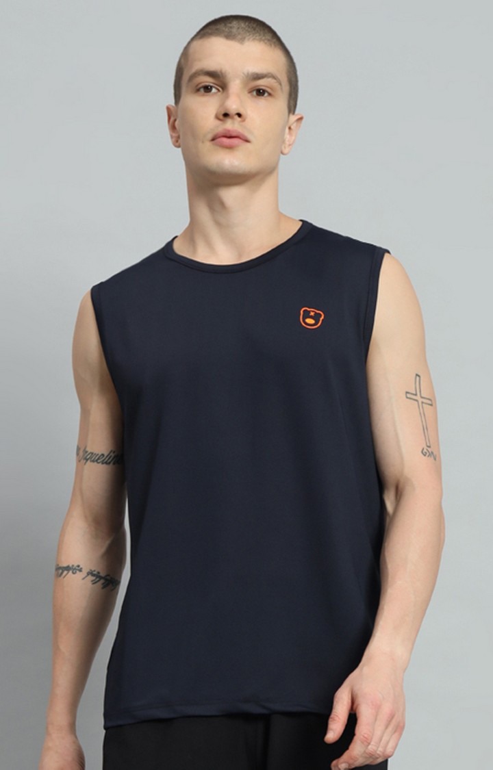 Men's Navy Printed Oversized T-Shirts