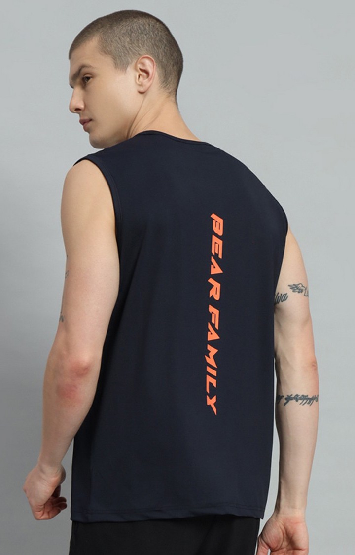 Men's Navy Printed Oversized T-Shirts