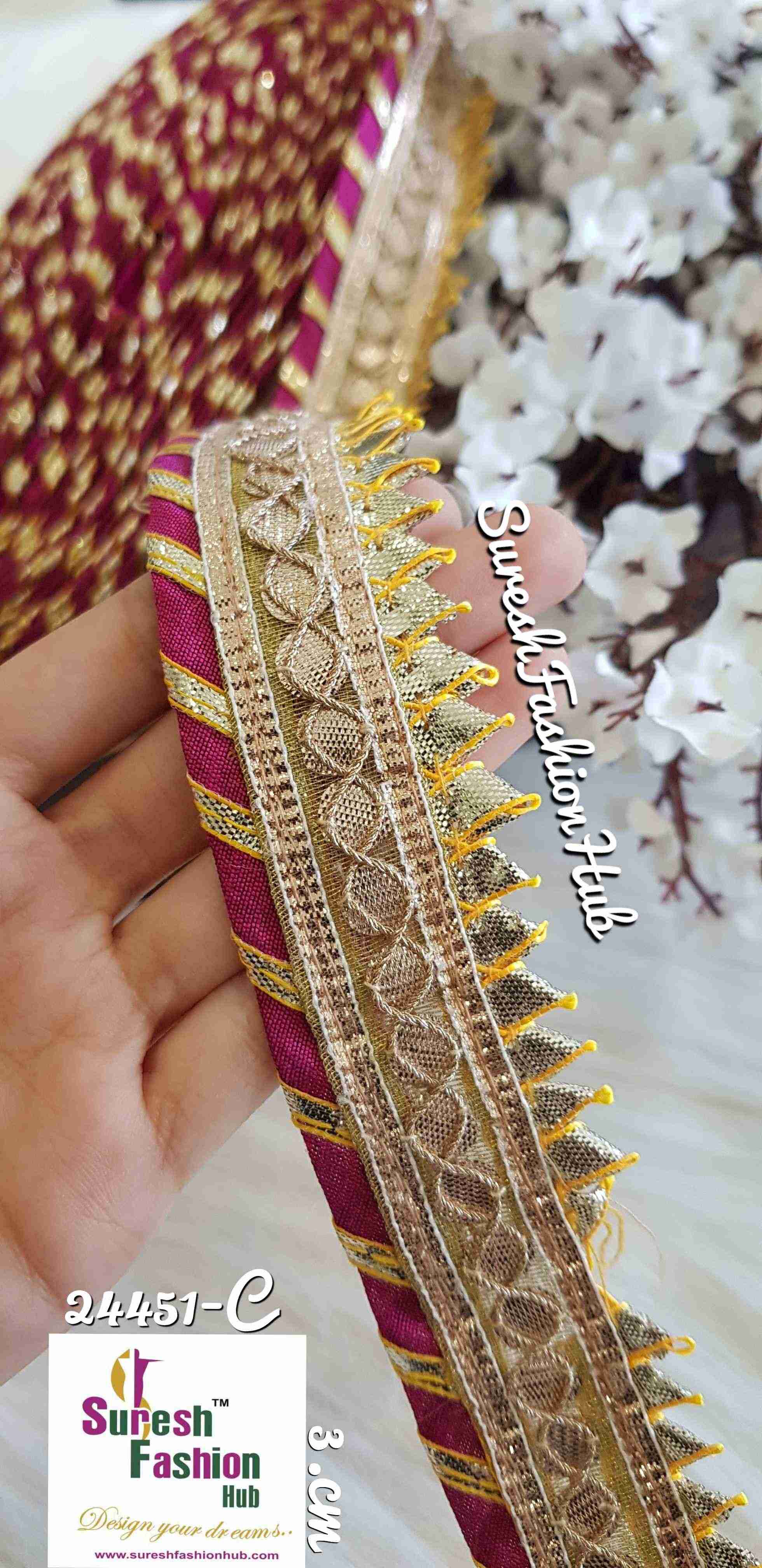 Designer Magenta Gota Patti Trim