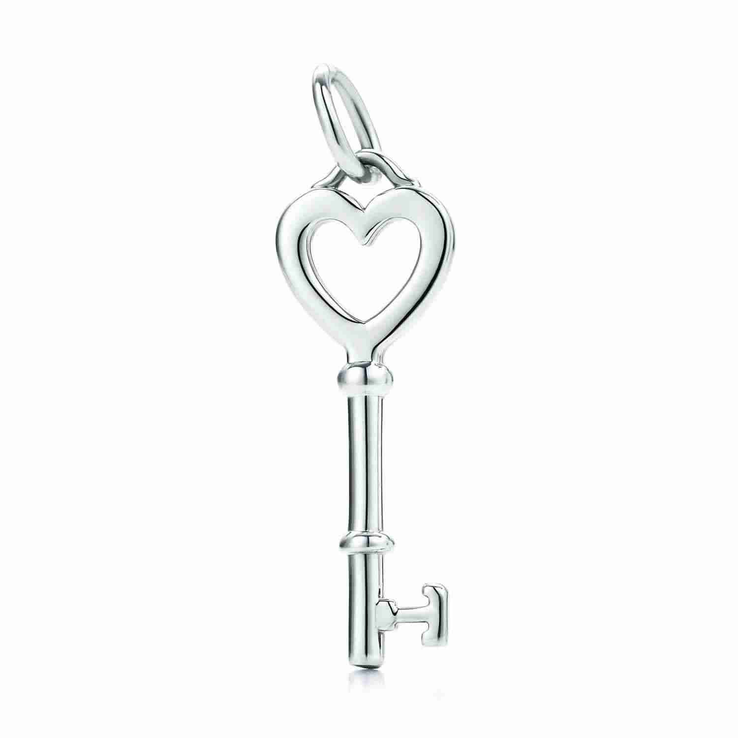 Sterling Silver Mn Heart Key