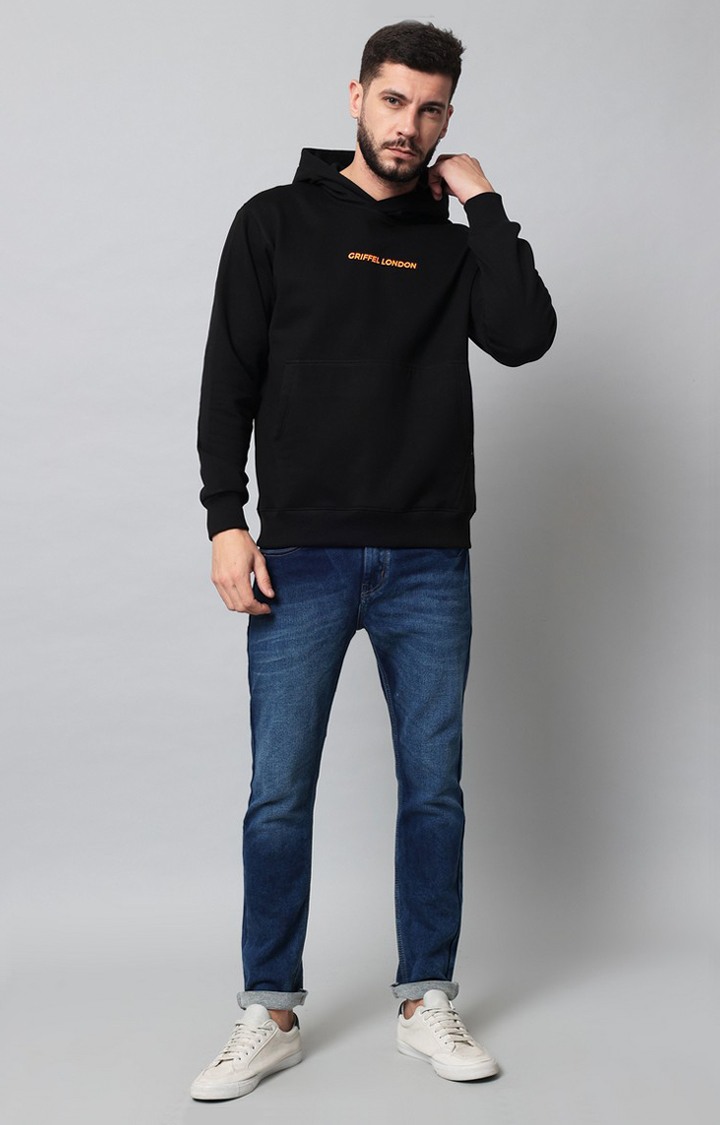 Men's Black Solid Hoodies