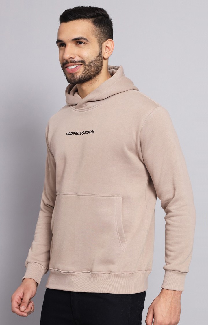 Men's Brown Solid Hoodies