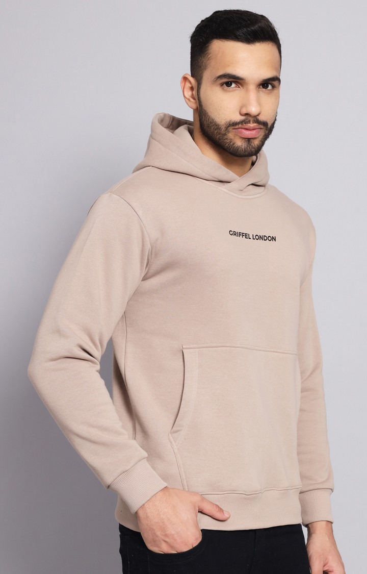 Men's Brown Solid Hoodies