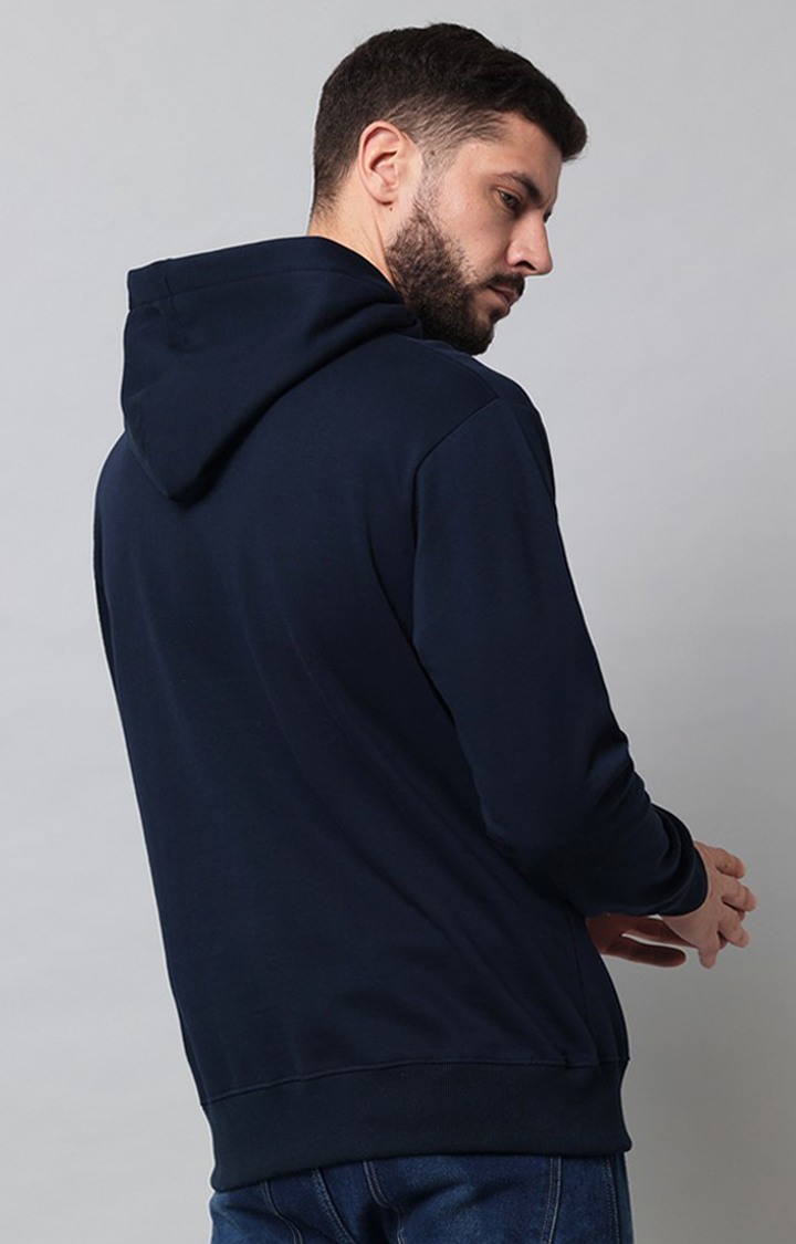 Men's Navy Printed Hoodies