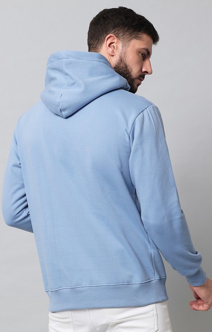 Men's Blue Printed Hoodies