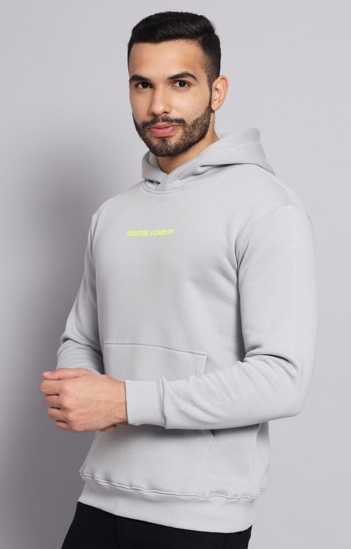 Men's Grey Printed Hoodies