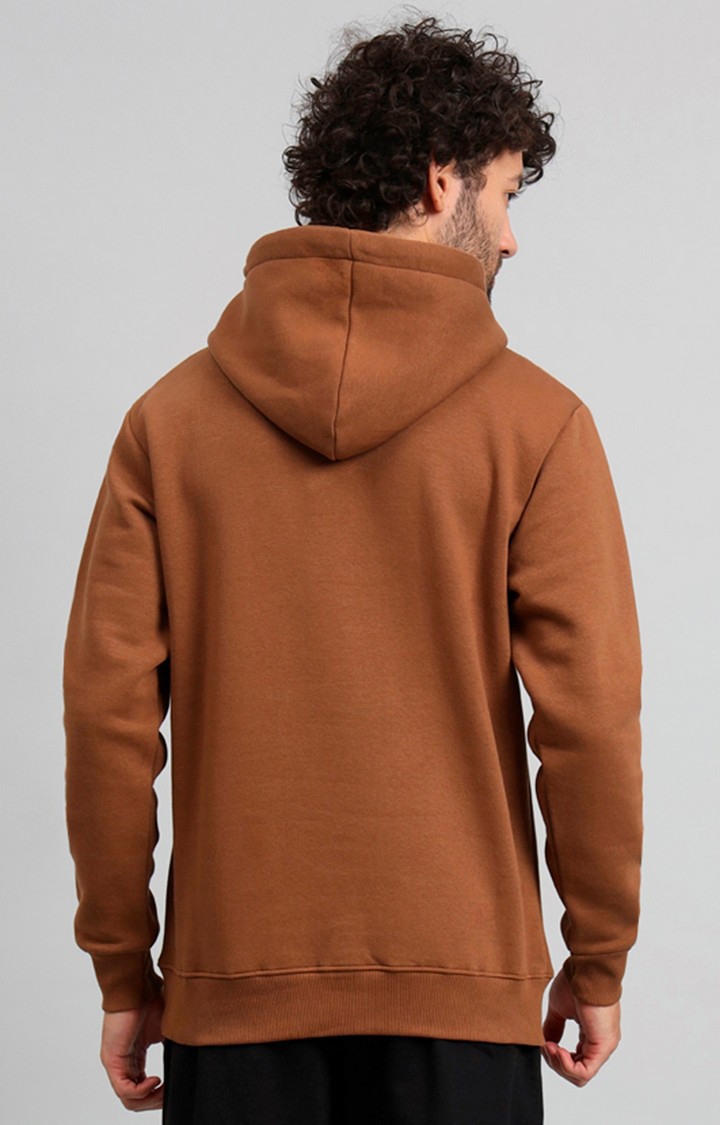 Men's Brown Printed Hoodies