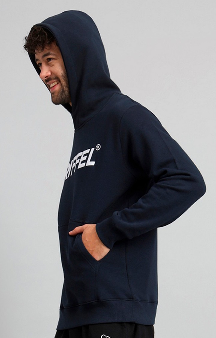 Men's Navy Printed Hoodies