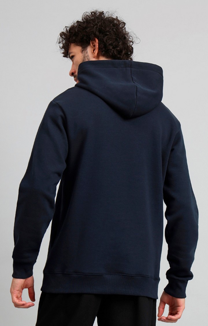 Men's Navy Printed Hoodies