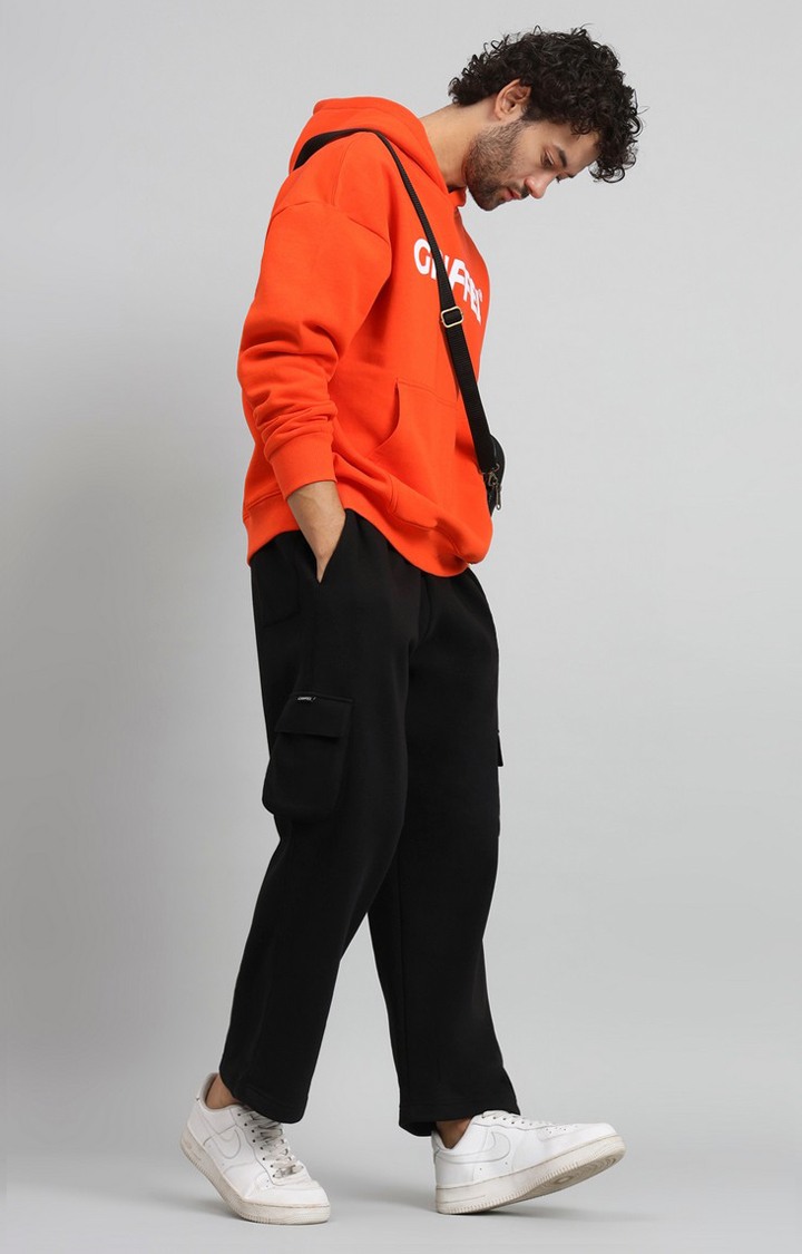 Men's Orange Printed Sweatshirts