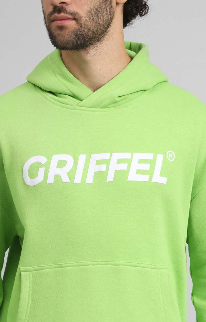 Men's Green Printed Hoodies