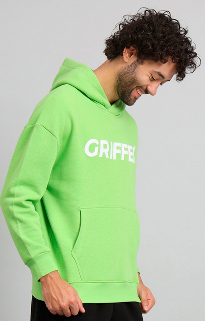 Men's Green Printed Hoodies