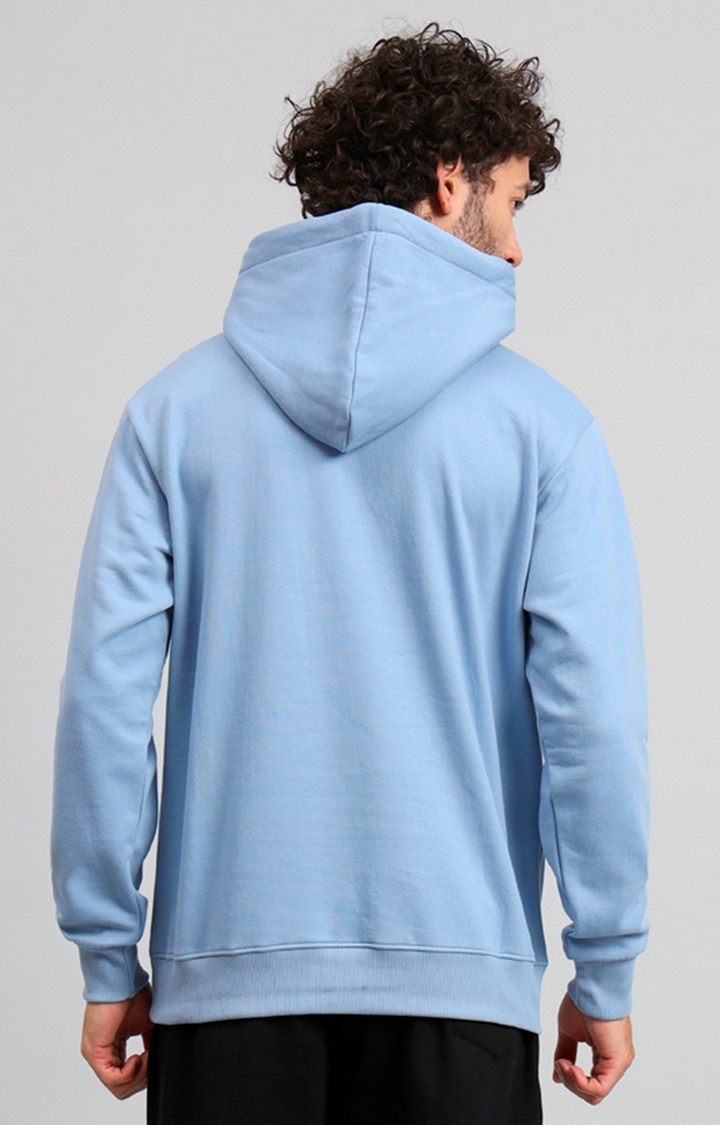 Men's Blue Printed Hoodies