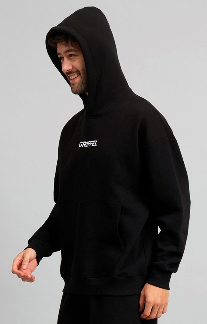 Men's Black Solid Hoodies