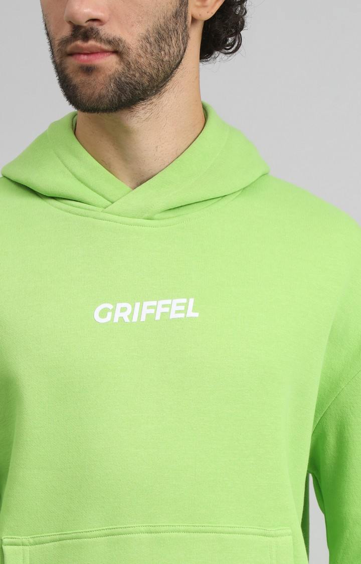 Men's Green Printed Hoodies