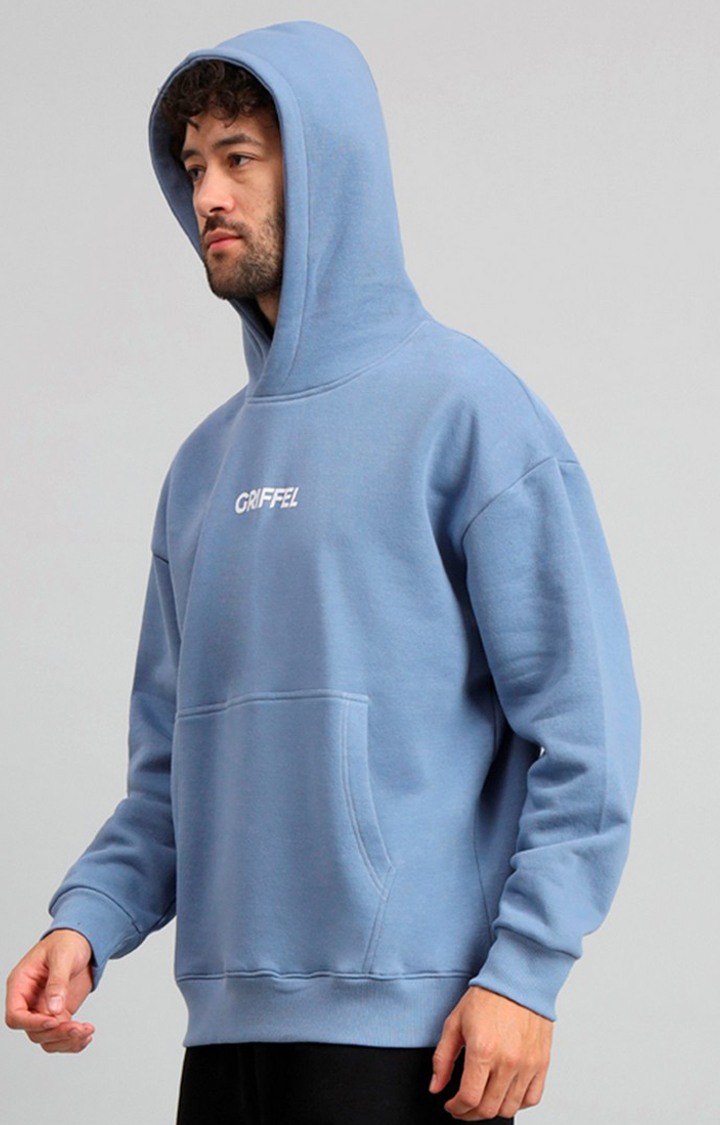 Men's Blue Printed Hoodies