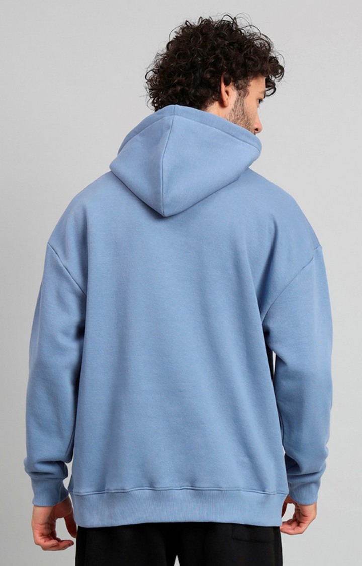 Men's Blue Printed Hoodies