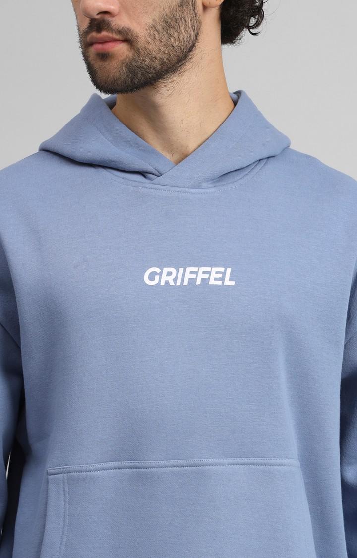 Men's Blue Printed Hoodies