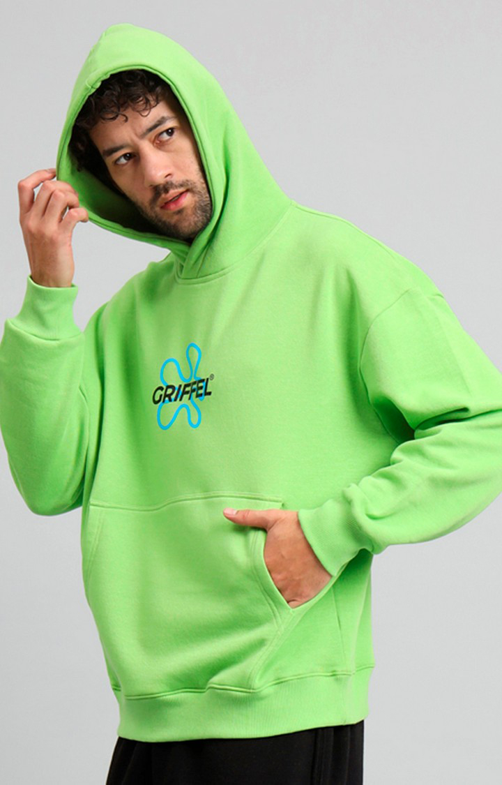 Men's Green Printed Hoodies