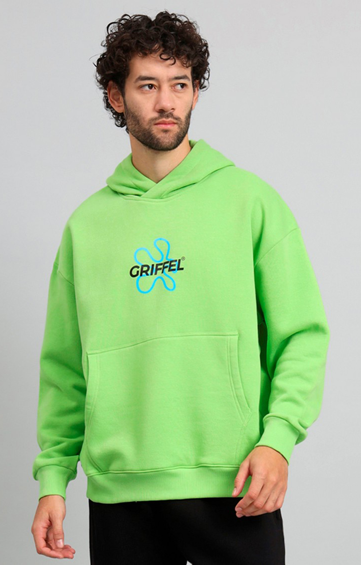 Men's Green Printed Hoodies