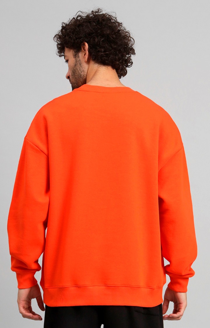 Men's Orange Solid Hoodies