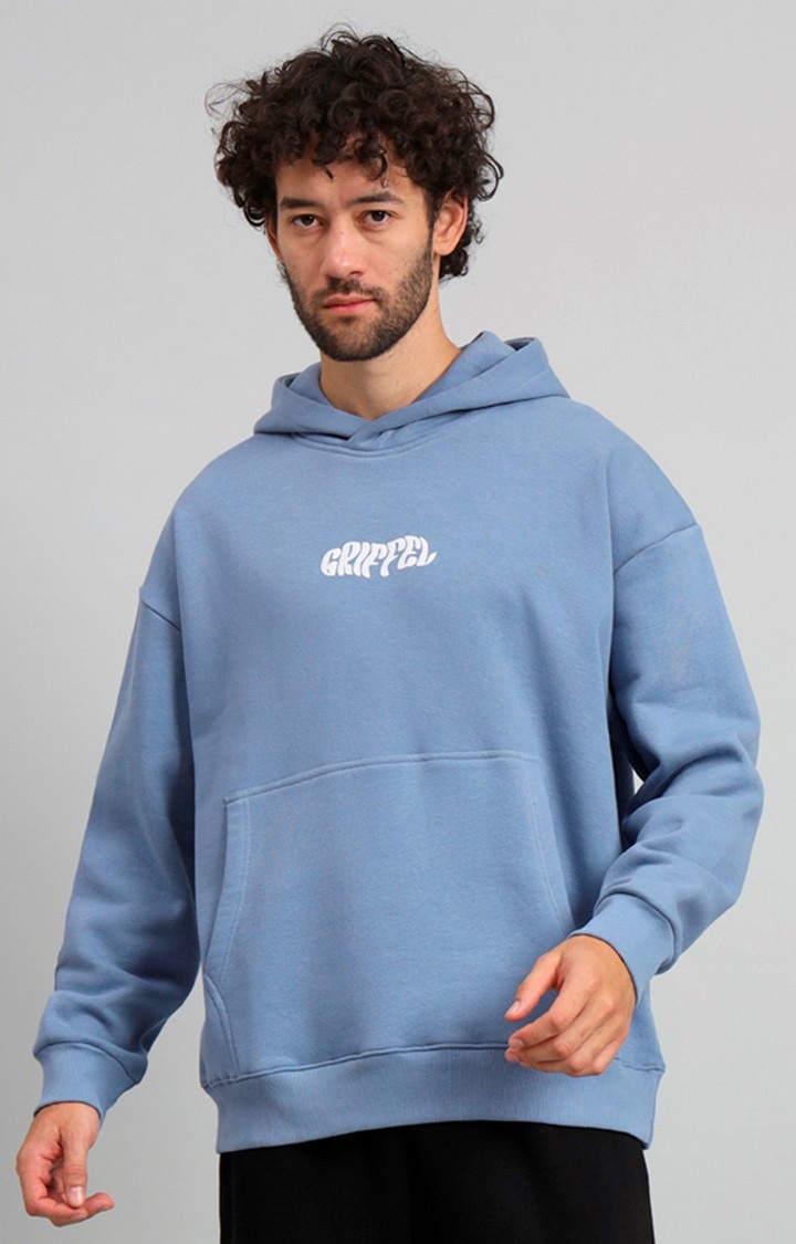 Men's Blue Printed Hoodies