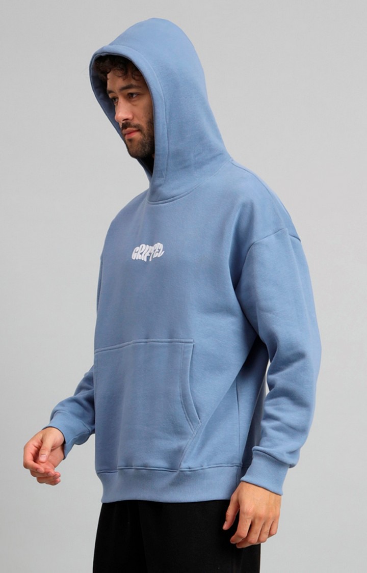 Men's Blue Printed Hoodies