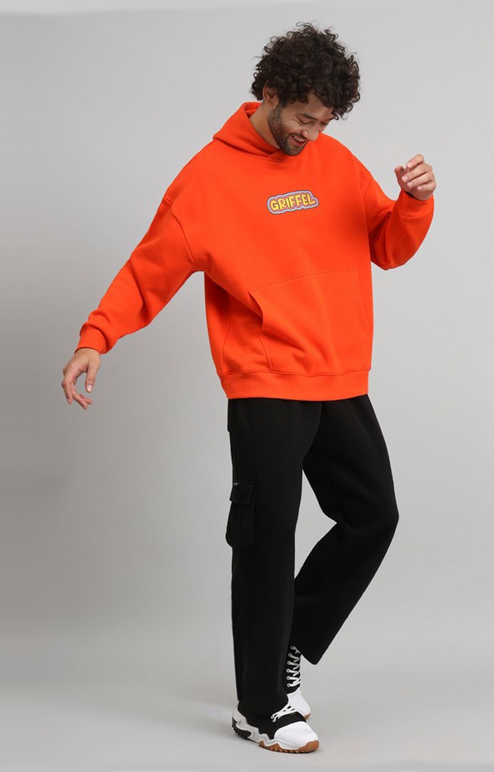 Men's Orange Solid Sweatshirts